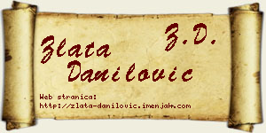 Zlata Danilović vizit kartica